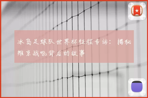 冰岛足球队世界杯征程专访:揭秘维京战吼背后的故事
