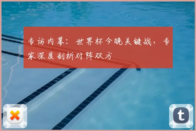 专访内幕:世界杯今晚关键战,专家深度剖析对阵双方